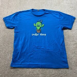 Live and Tell Shirt Mens XL Blue Lookin Sharp Cactus‎ Graphic Tee Short Sleeve